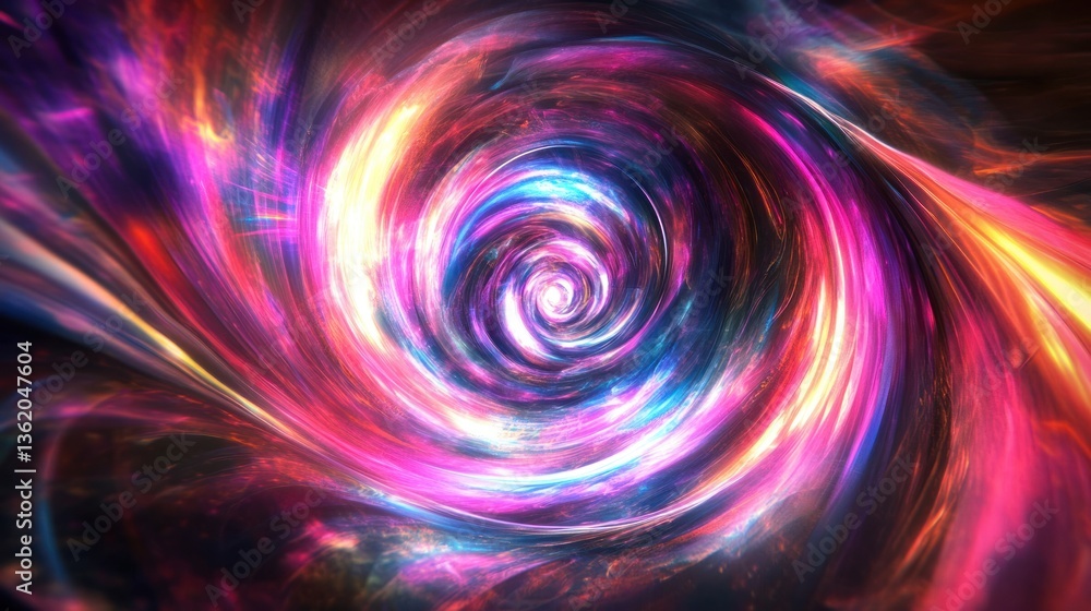 Poster a mesmerizing vortex of swirling luminescence captivating cosmic elegance and depth