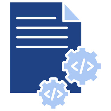 Instruction Set Flat Blue Icon