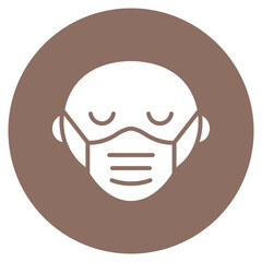 Face with Medical Mask Vector Icon