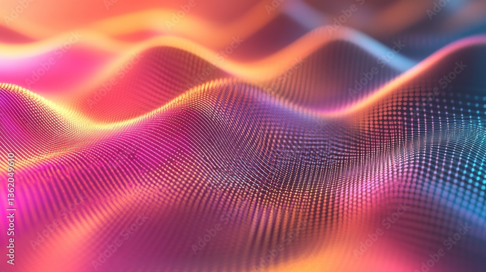 Poster grid with smooth flowing lines and a gradient digital background.