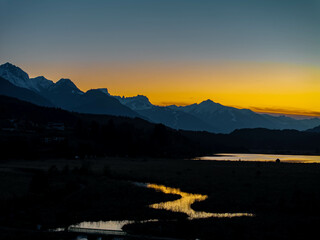 Pressegger See after Sunset, Austria, Nassfeld, Hermagor, Austria