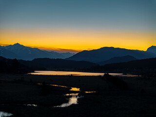 Pressegger See after Sunset, Austria, Nassfeld, Hermagor, Austria