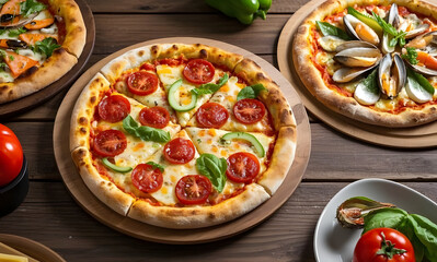 pizza with mushrooms and tomatoes