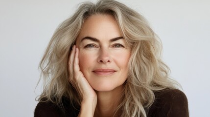 Fototapeta premium Smiling woman with long hair