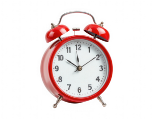 red alarm clock on transparent background png