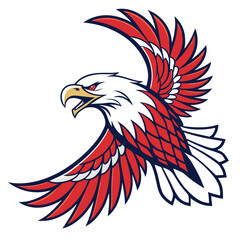 eagle with red ribbon