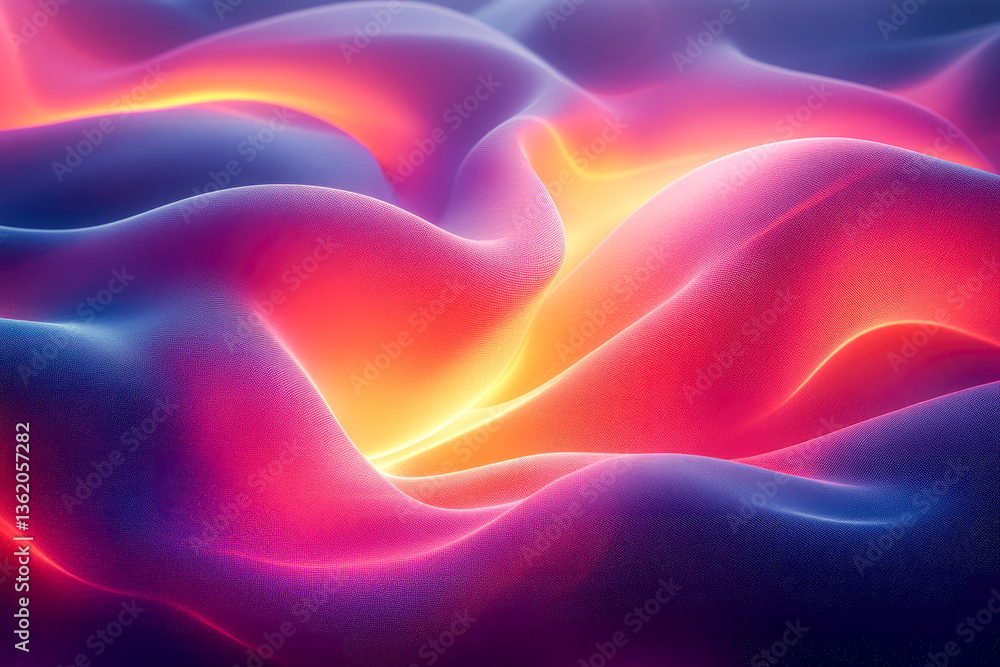 Poster a vibrant and colorful abstract fluid design showcasing waves of light in mesmerizing patterns, crea