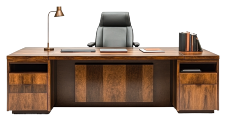 Stylish home office desk modern furniture for better productivity isolated on transparent background