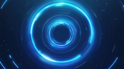 Obraz premium Blue digital speed tunnel lights, abstract tech background. illustration