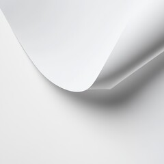 Curved corner of a paper page, isolated on white background