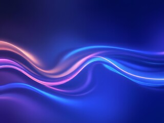 Fototapeta premium Abstract background with transparent fluid neon wave, glossy shiny effect generative ai