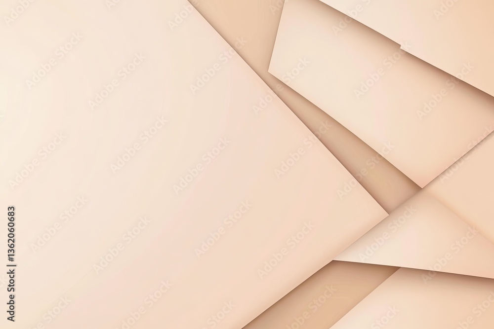 Poster Abstract geometric design in soft beige tones.  A minimalist, modern aesthetic composed of overlapping planes and shapes creating depth and visual interest.  Delicate gradients and subtle 