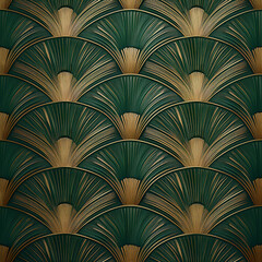 Vintage 1920s Gatsby Wallpaper &ndash; Luxury Gold & Emerald Texture



