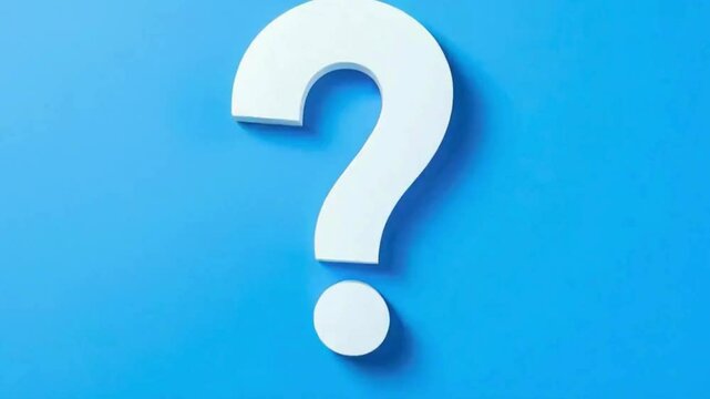 Blue Question Mark on a Wall

