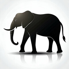 Fototapeta premium Elephant silhouette isolated on transparent background 