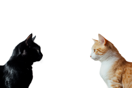 Cats interacting playfully at home animal indoor setting isolated on transparent background - Powered by Adobe