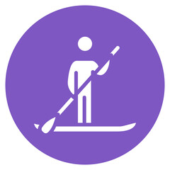 Stand Up Paddleboard Vector Icon