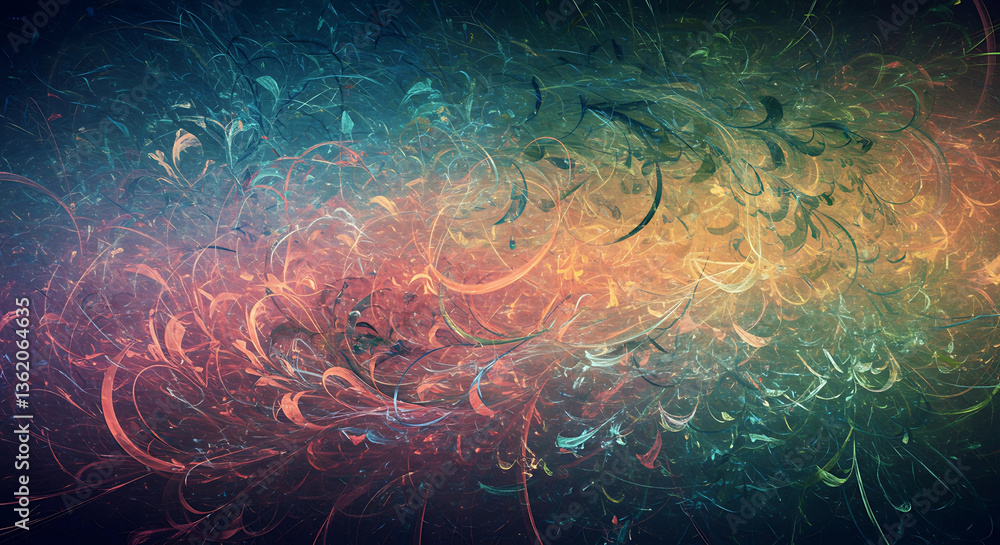 Poster abstract swirls and colorful gradients create a design