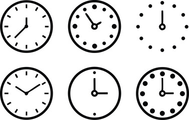 Time and clock icon. Time symbols collection. Vector
