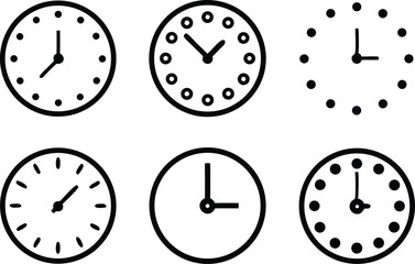 Time and clock icon. Time symbols collection. Vector
