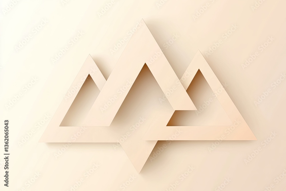 Aufkleber abstract layered triangles on a soft background