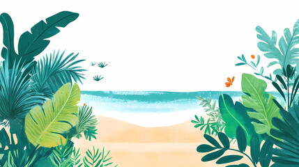 Fototapeta na wymiar Tropical Beach Paradise Scene