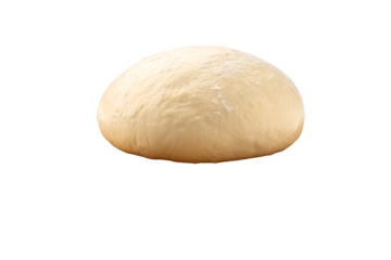 Ball of Fresh Pizza Dough on a Floured Wooden Cutting Board.