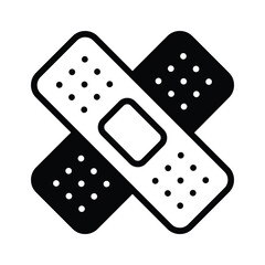 Two crossed bandages representing medical aid and safety.