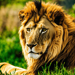 portrait of a male lion