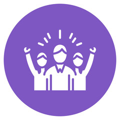 Cheering Together Vector Icon