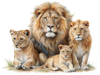 lion and lioness isolated