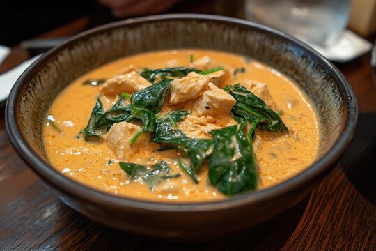 A creamy bowl of horenso no ohitashi with spinach