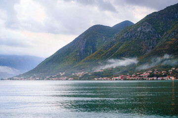 Relaxing mountain scenery with a calm lake