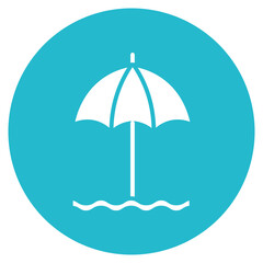 Beach Umbrella Vector Icon