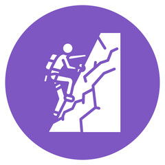 Crack Climbing Vector Icon