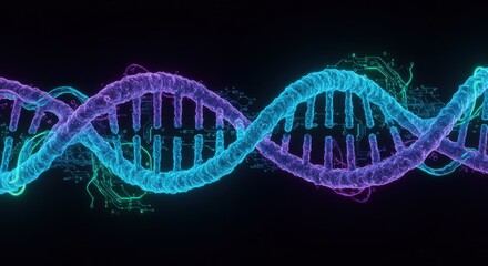 Futuristic DNA Helix Morphing into Neon Infinity Loop