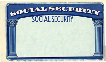 Social Security Card Design with Classic Columns and Blue Accents  