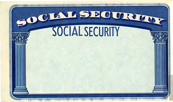 Social Security Card Design with Classic Columns and Blue Accents  