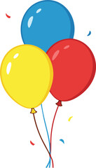 Balloons. Three colored balloons. Vector illustration