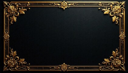 Luxurious black gold background with intricate patterns , high-end, decoration, elegance