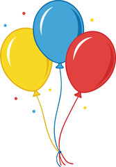Balloons. Three colored balloons. Vector illustration
