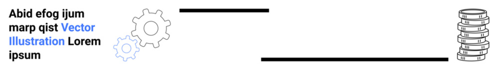 Dynamic flow linking gears with a stack component. Ideal for technology, engineering, workflow, automation, system design, data exchange, and simple landing page
