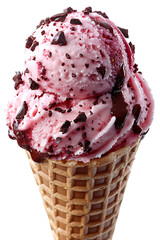 Delicious Chocolate and Strawberry Ice Cream Cone