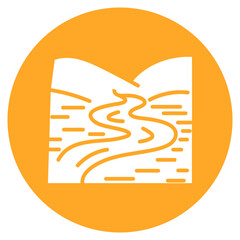 Monsoon Riverscape Vector Icon