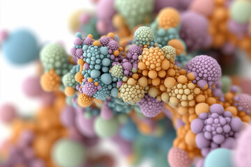 Complex fractal patterns showcasing vibrant colors and intricate formations in a chaotic arrangement