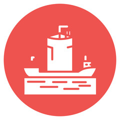 Harbor Fuel Tank Vector Icon