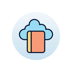 Cloud Library Vector icon