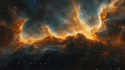 Fototapeta premium Colorful cosmic nebula with stars and expansive breathtaking details