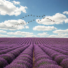 Campo di lavanda in una bella giornata