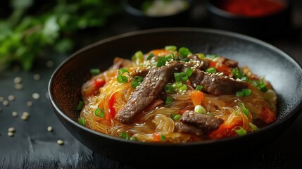 Korean Beef Stir-Fry With Vegetable Glass Noodles